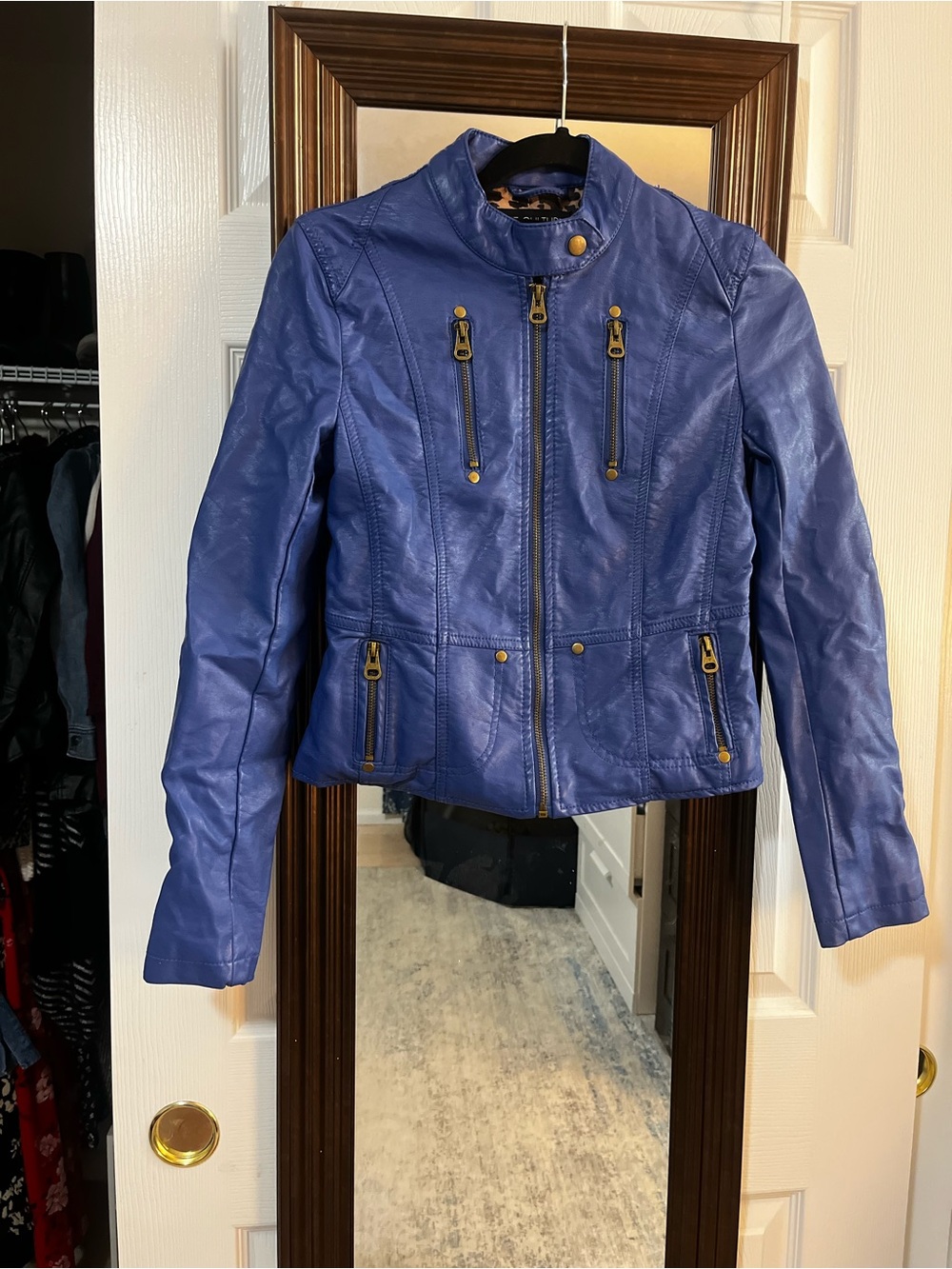 Love Culture Blue faux leather jacket